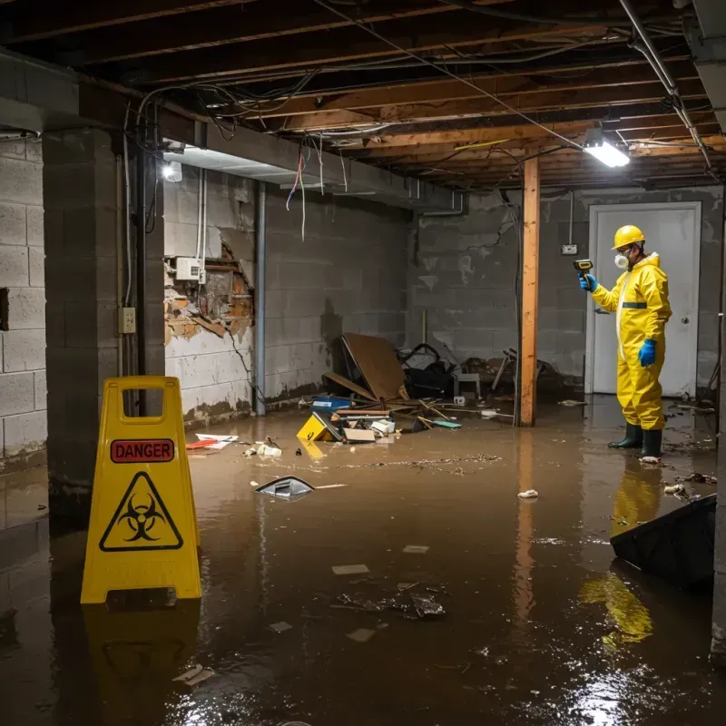 Flooded Basement Electrical Hazard in Columbia County, AR Property